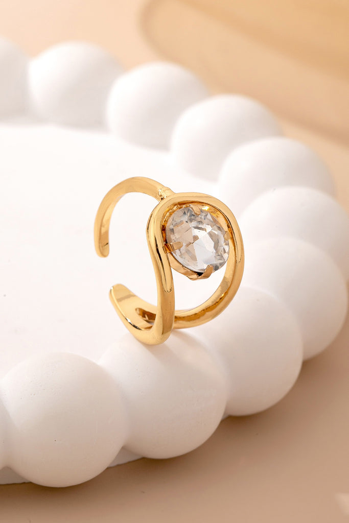 Crystal Twist Open Ring | 80R232