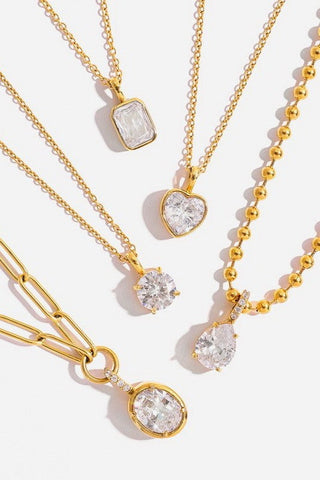 18K STAINLESS STEEL TARNISH FREE SQUARE NECKLACE | 40NK9675