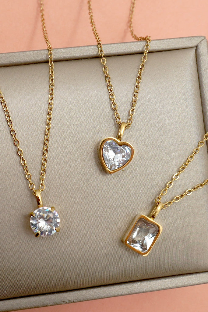 18K STAINLESS STEEL TARNISH FREE SQUARE NECKLACE | 40NK9675