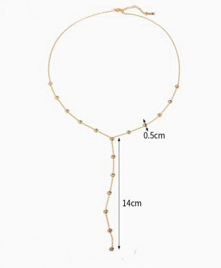 18K STAINLESS STEEL TARNISH FREE Y NECKLACE | 40NK9676