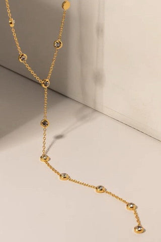 18K STAINLESS STEEL TARNISH FREE Y NECKLACE | 40NK9676