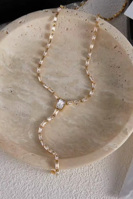 18K STAINLESS STEEL TARNISH FREE Y NECKLACE | 40NK9677