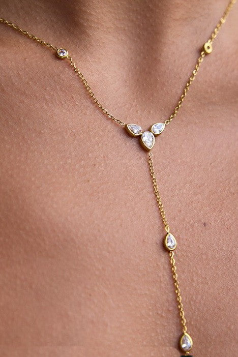 18K STAINLESS STEEL TARNISH FREE Y NECKLACE | 40NK9678