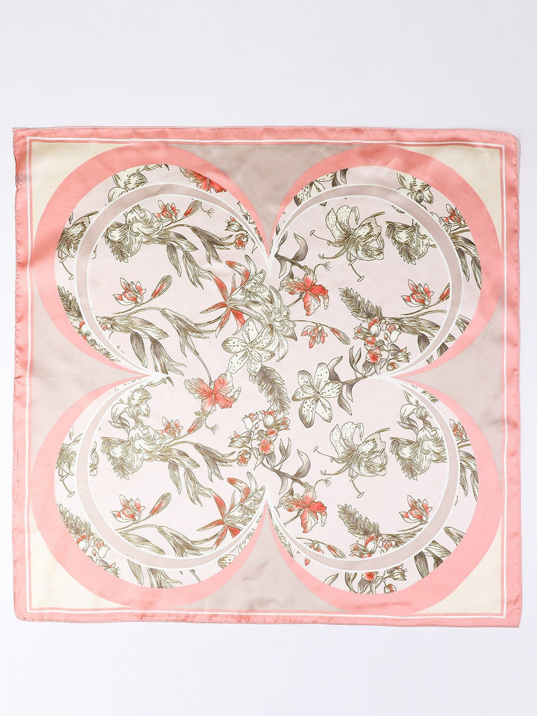 Lilies & Wildflowers Silk-Feel Scarf | 40SC708