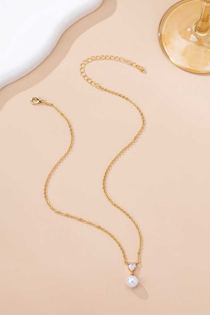 Classic CZ Crystal & Pearl Pendant Necklace | 80N92872