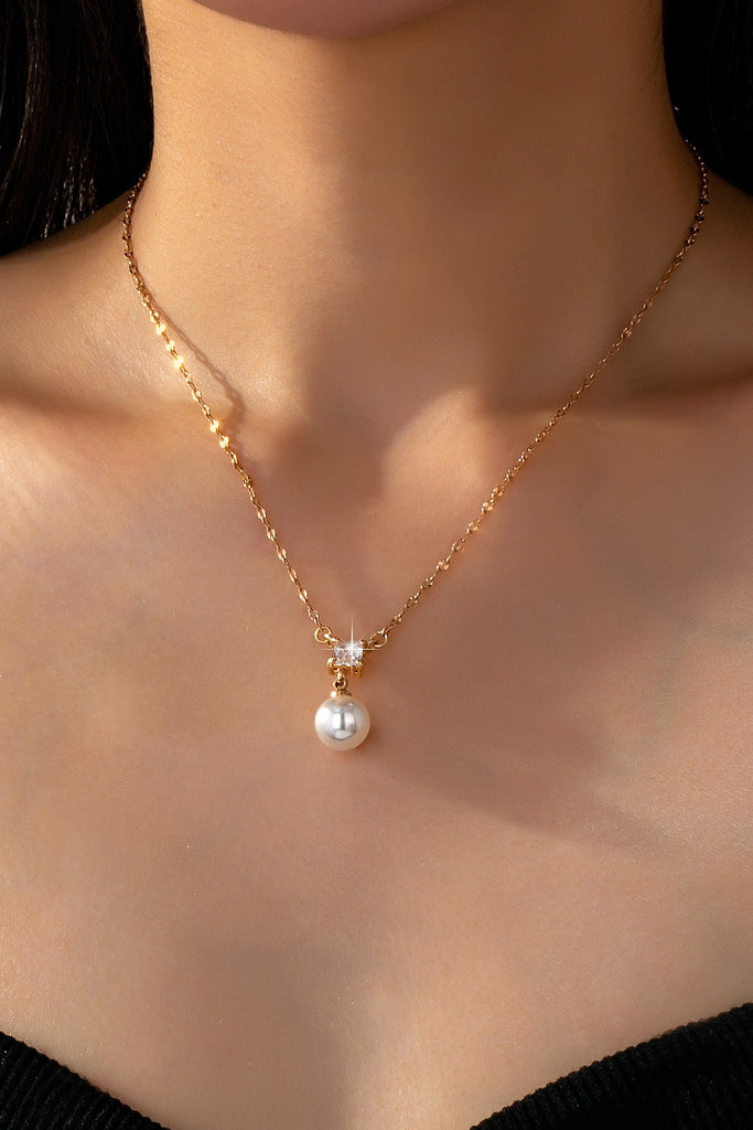 Classic CZ Crystal & Pearl Pendant Necklace | 80N92872