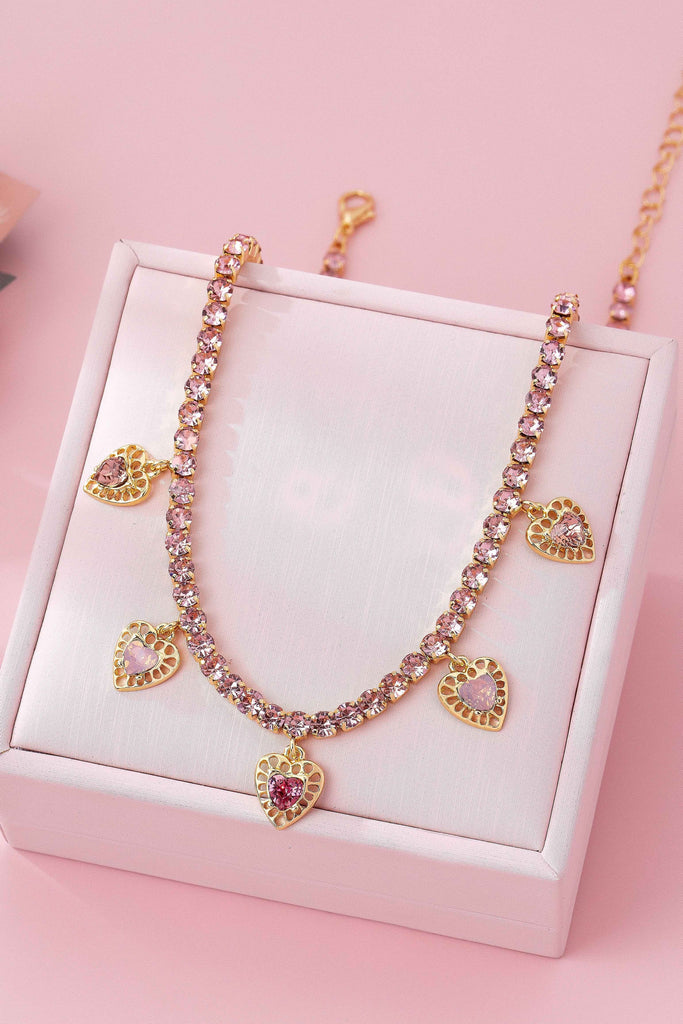 Glass Crystal Tennis Charms Necklace | 80N92887