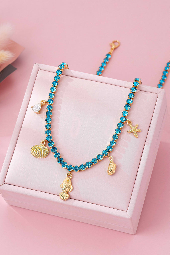 Glass Crystal Tennis Charms Necklace | 80N92887