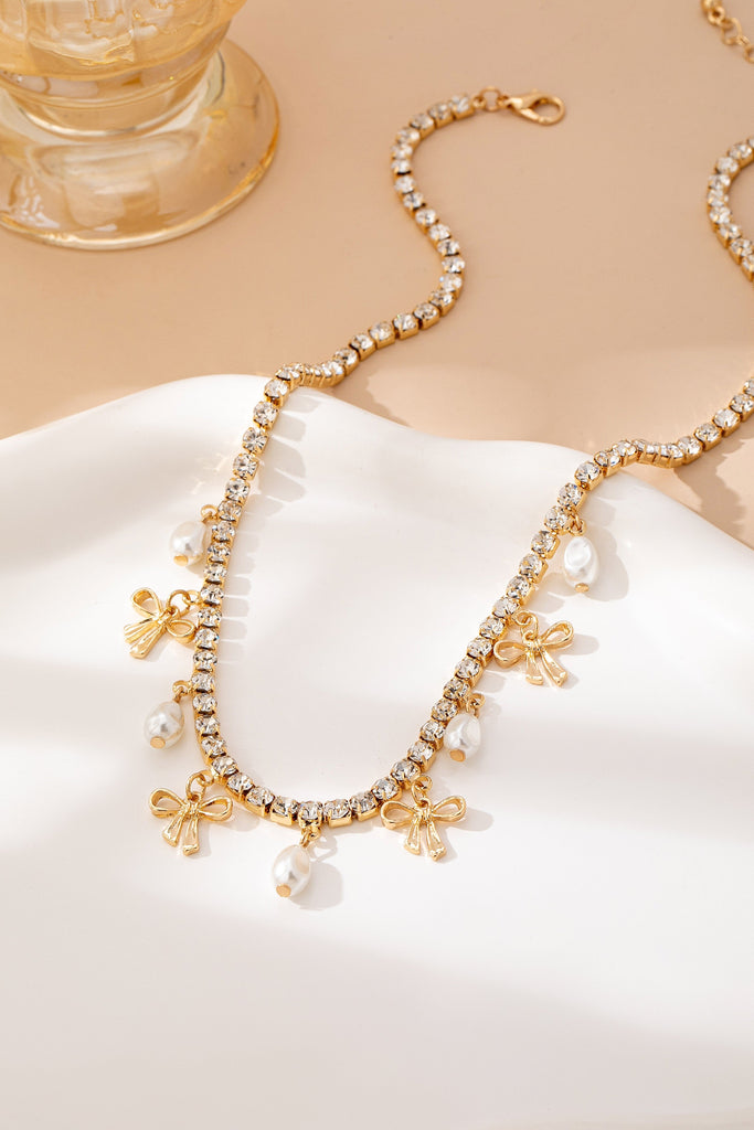 Glass Crystal Tennis Charms Necklace | 80N92887