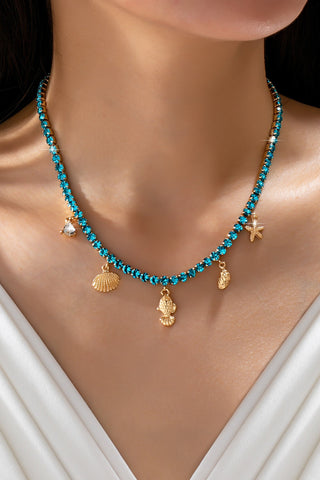 Glass Crystal Tennis Charms Necklace | 80N92887