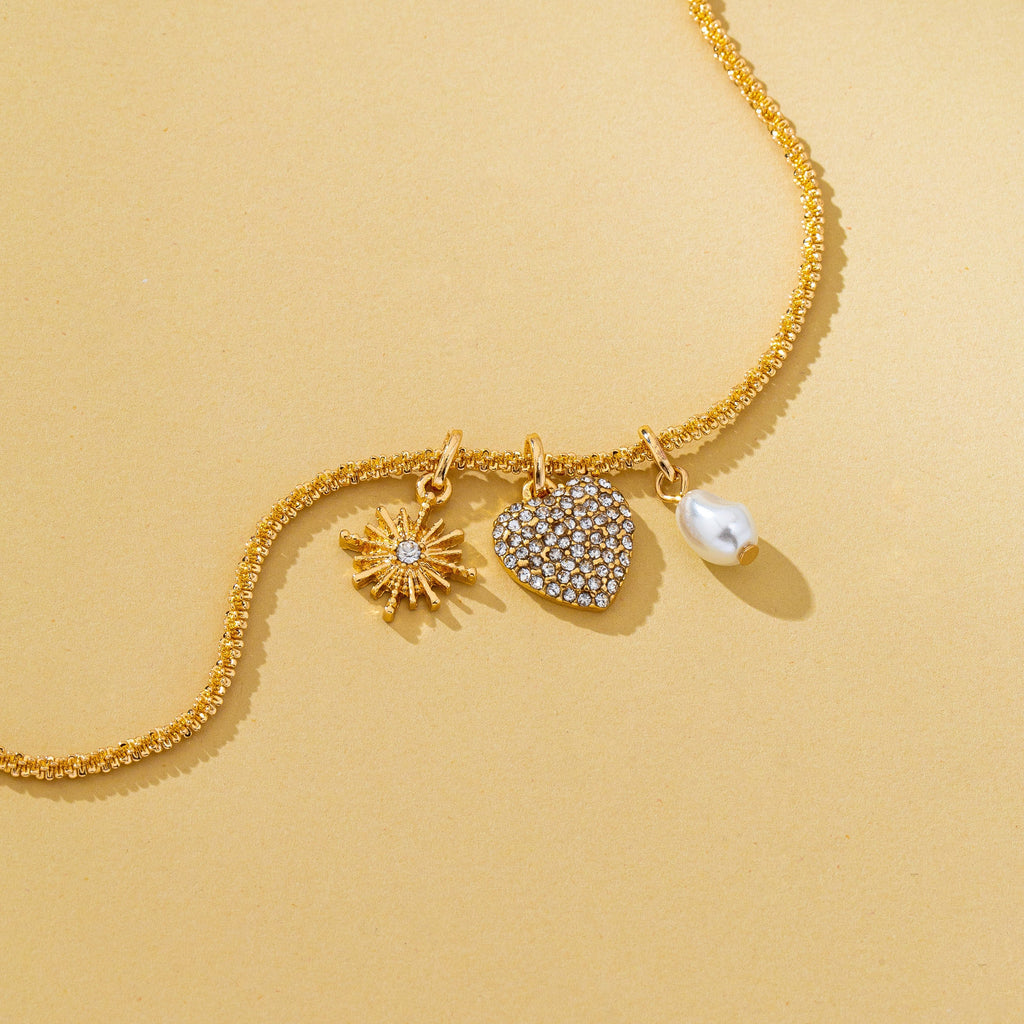 Celestial Heart & Pearl Charm Necklace | 80N93235