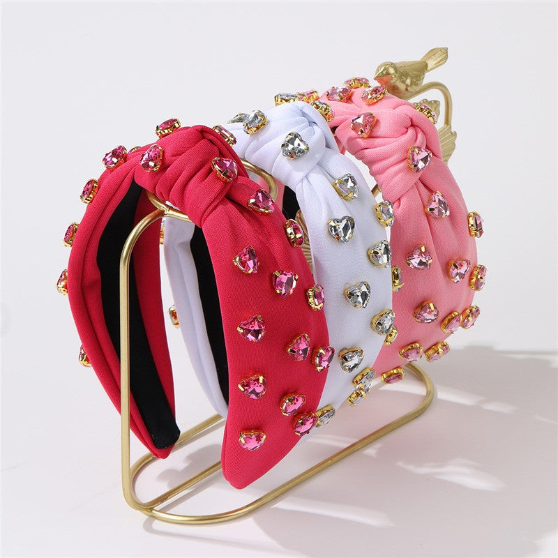 Heart Crystal Embellished Knot Headband | 40HB195
