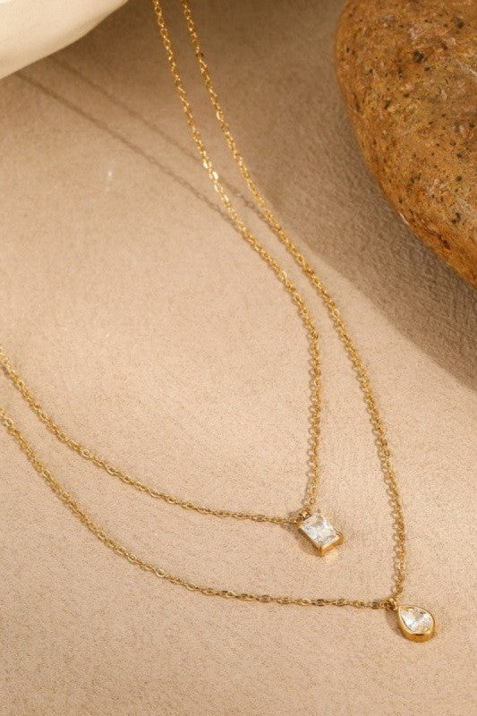 18K STAINLESS STEEL TARNISH FREE LAYERED NECKLACE | 40NK9688