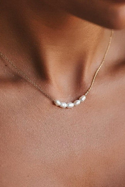 STAINLESS STEEL NON-TARNISH PEARL NECKLACE | 40NK9692
