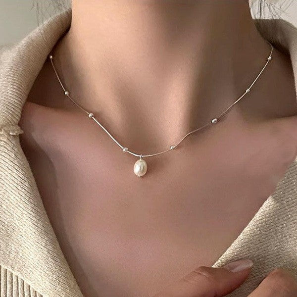 18K STAINLESS STEEL TARNISH FREE PEARL NECKLACE | 40NK9690