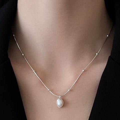 18K STAINLESS STEEL TARNISH FREE PEARL NECKLACE | 40NK9690