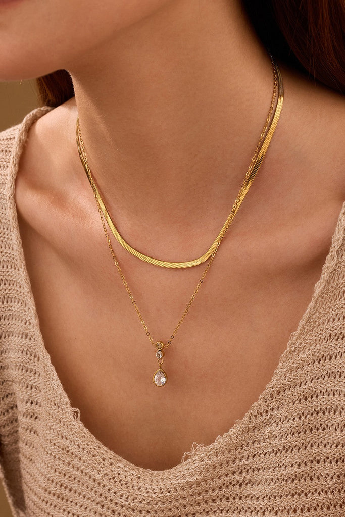 18K STAINLESS STEEL TARNISH FREE LAYERED NECKLACE | 40NK9691