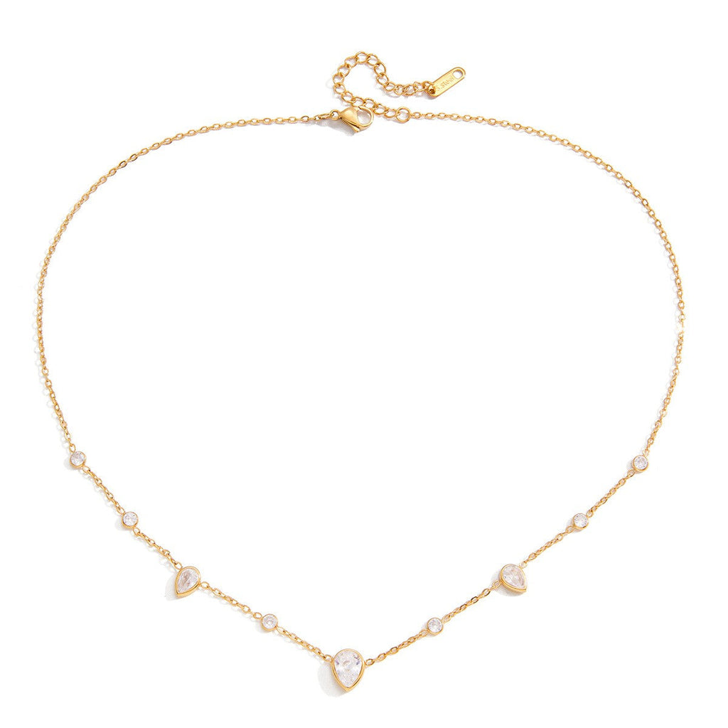 18K STAINLESS STEEL TARNISH FREE CZ NECKLACE | 40NK9693