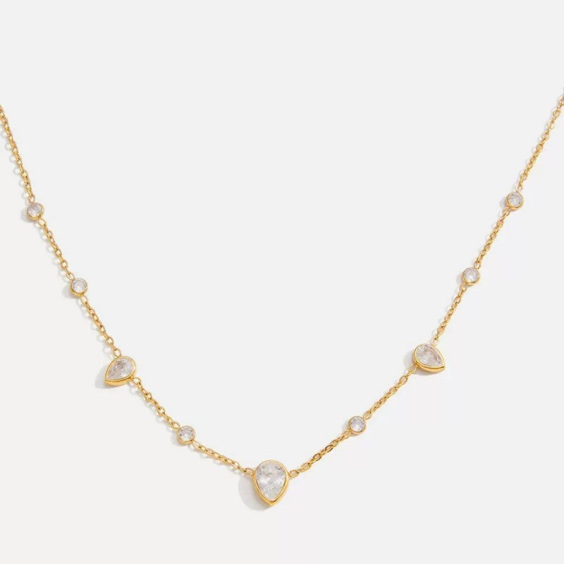 18K STAINLESS STEEL TARNISH FREE CZ NECKLACE | 40NK9693