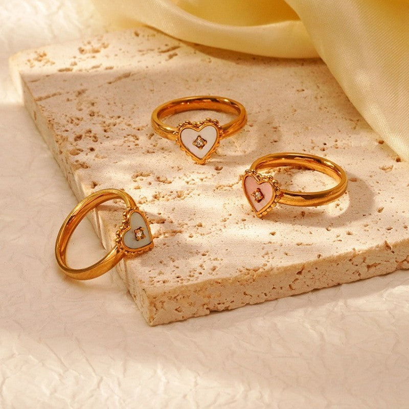 18K STAINLESS STEEL TARNISH FREE SHELL RING | 40R150