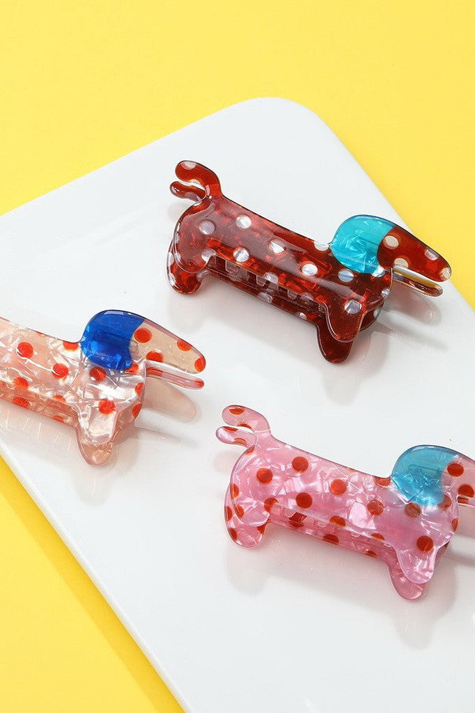 JUMBO POLKA DOT DOG HAIR CLAW CLIPS | 40H1077