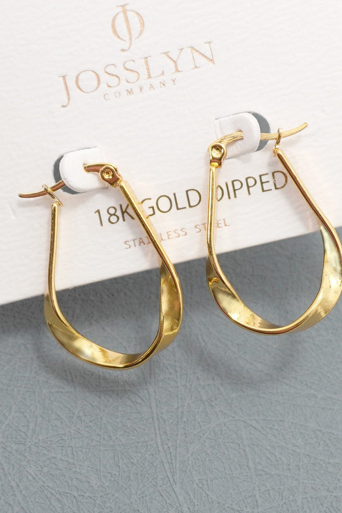 18K STAINLESS STEEL WATERPROOF TARNISH FREE HOOPS | 40E490