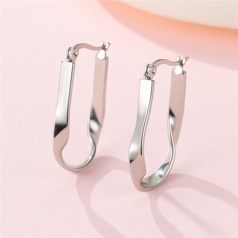 18K STAINLESS STEEL WATERPROOF TARNISH FREE HOOPS | 40E490