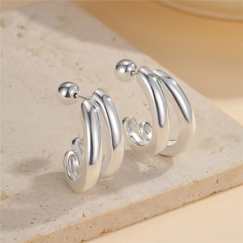 Double-Hoop Sculptural Earrings | 40E491