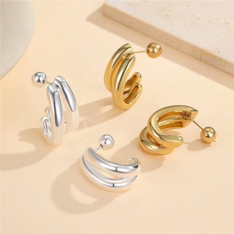 Double-Hoop Sculptural Earrings | 40E491
