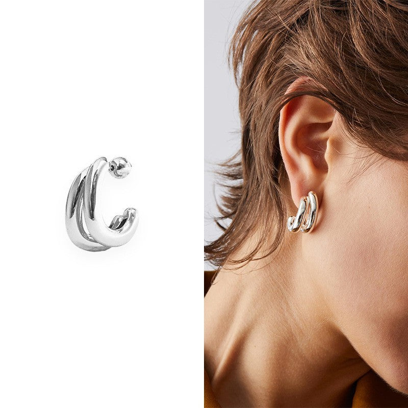 Double-Hoop Sculptural Earrings | 40E491