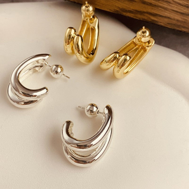 Double-Hoop Sculptural Earrings | 40E491