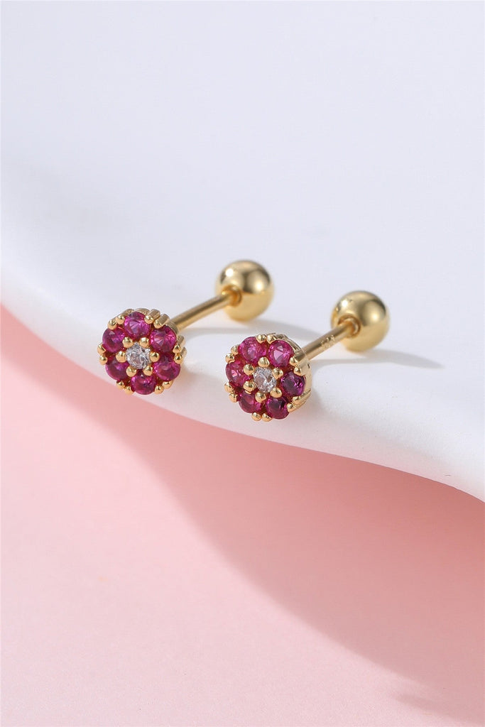 Colorful Crystal Flower Stud Earrings | 40E492