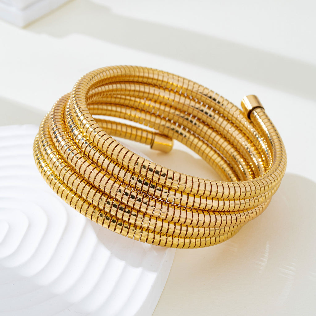 Flexible Coil Snake Chain 4 Row Bracelet | 80B1709