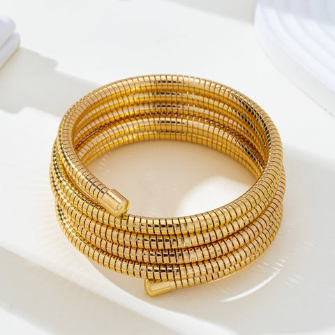 Flexible Coil Snake Chain 4 Row Bracelet | 80B1709