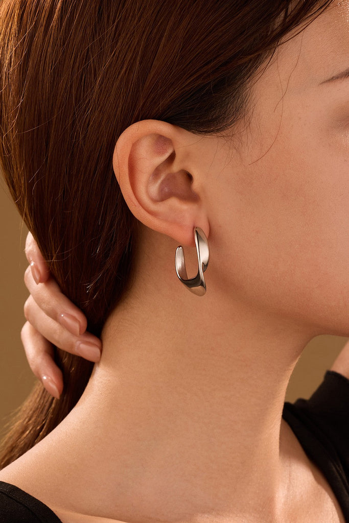 18K STAINLESS STEEL WATERPROOF TARNISH FREE HOOPS | 40E498