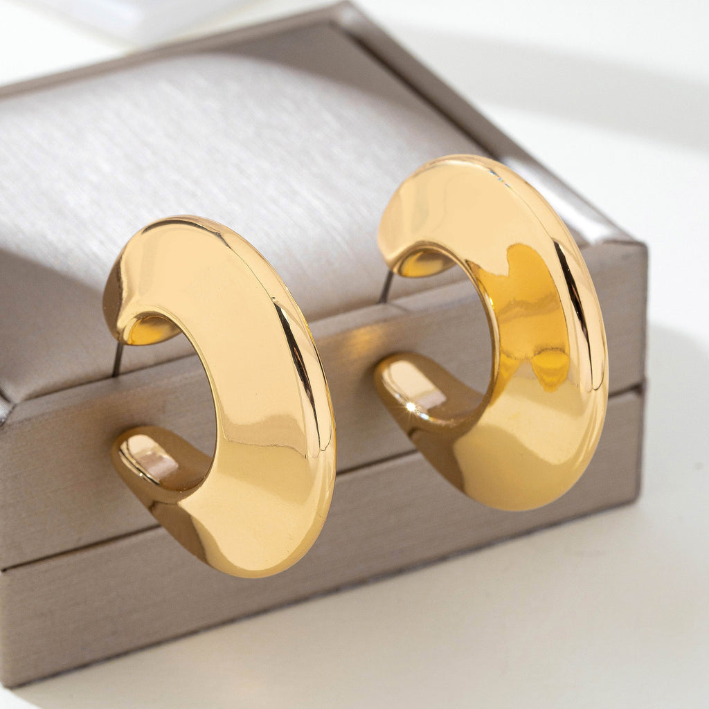 Bold Gold-Tone Chunky Hoops Earrings | 80E62155