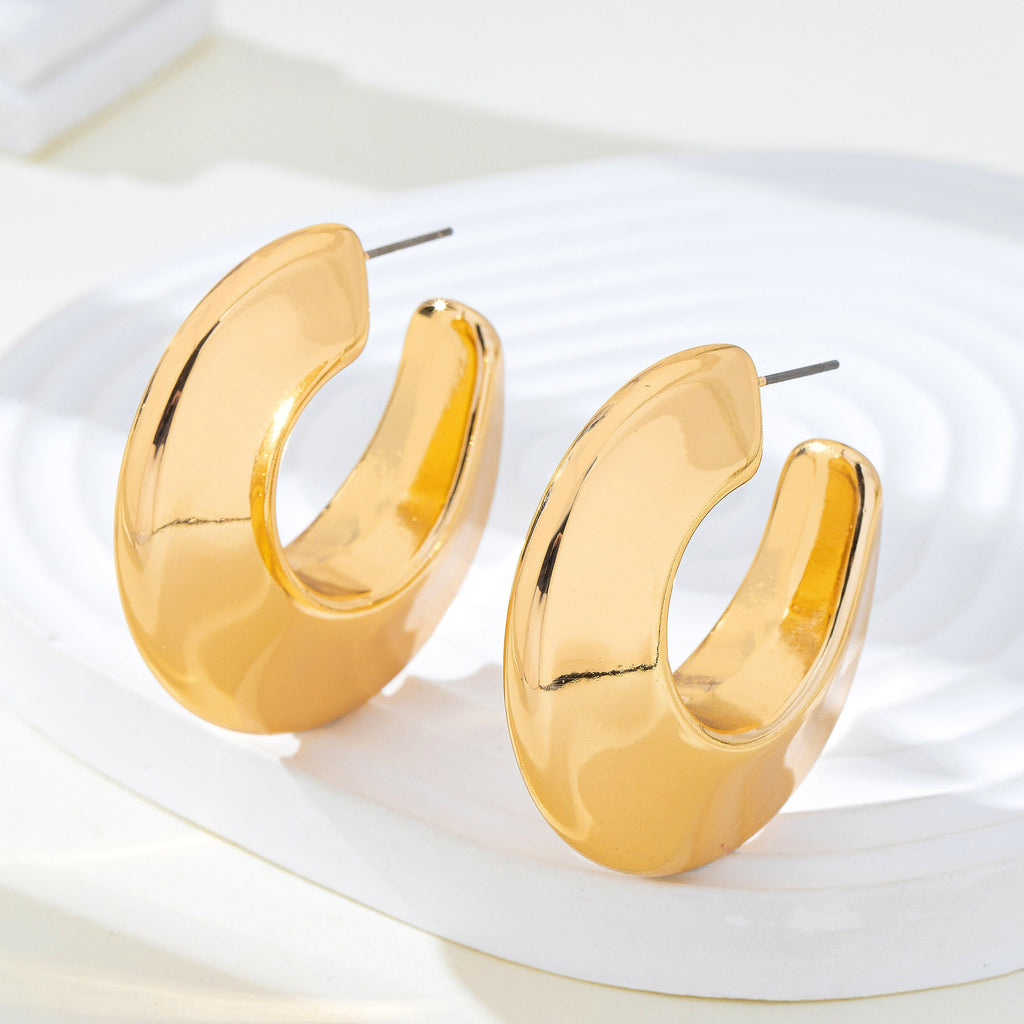 Bold Gold-Tone Chunky Hoops Earrings | 80E62155