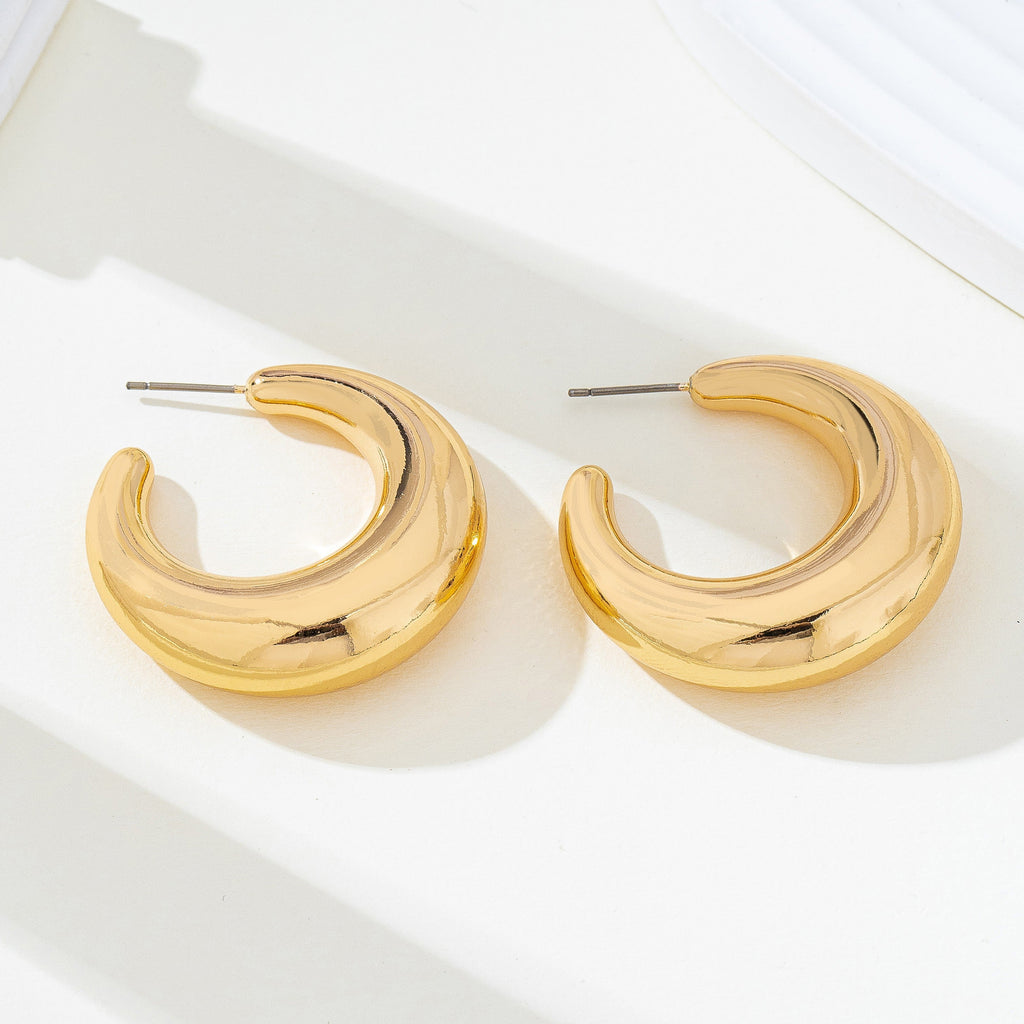 Tapered Gold-Tone Crescent Hoop Earrings | 80E62157