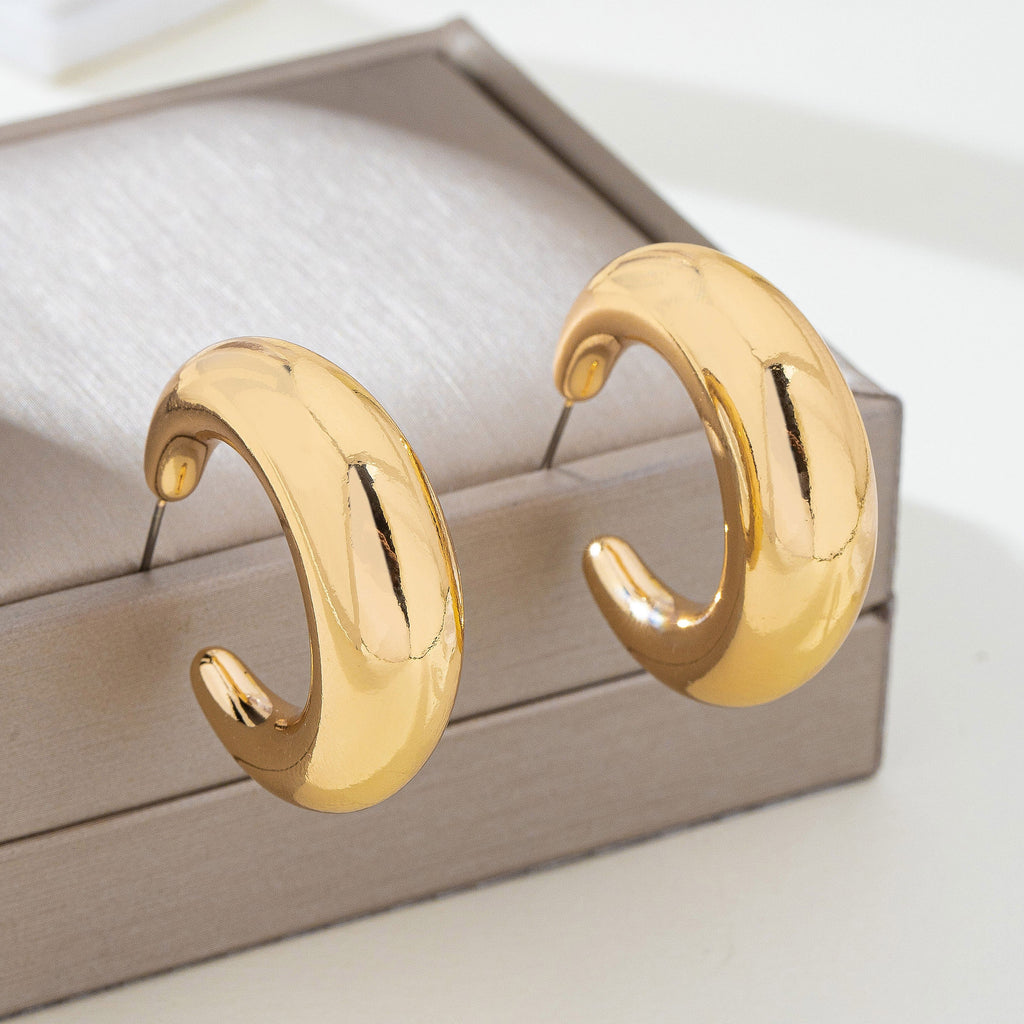 Tapered Gold-Tone Crescent Hoop Earrings | 80E62157
