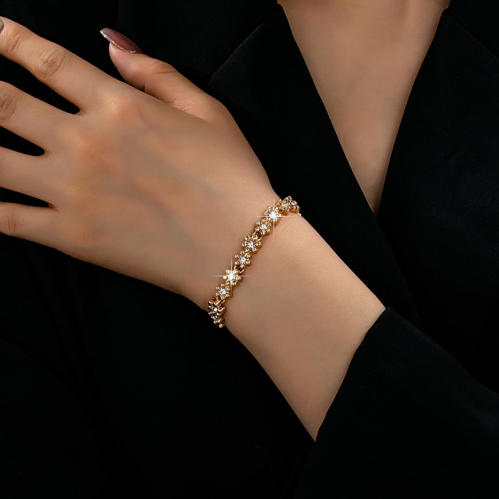 Floral Crystal Tennis Bracelet | 80B1730
