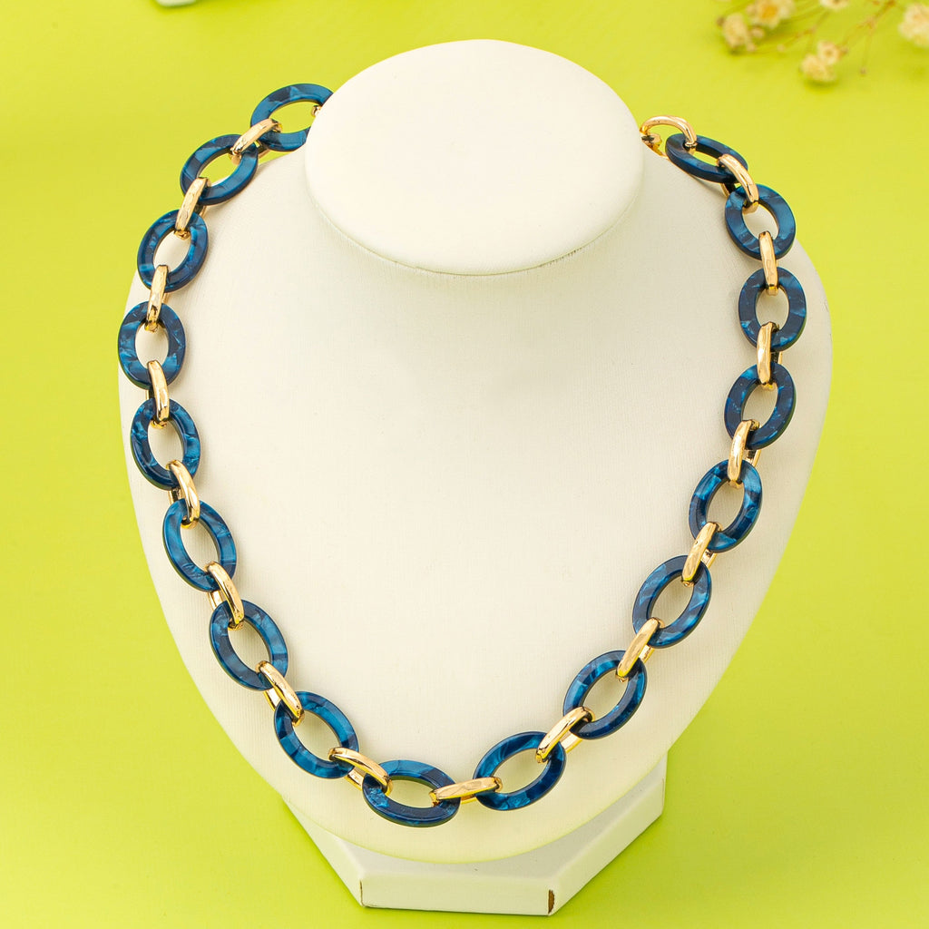 Chunky Bold Resin Link Necklace | 80N92983