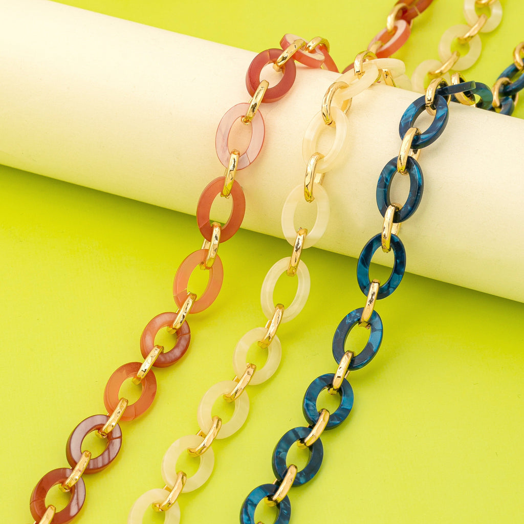 Chunky Bold Resin Link Necklace | 80N92983
