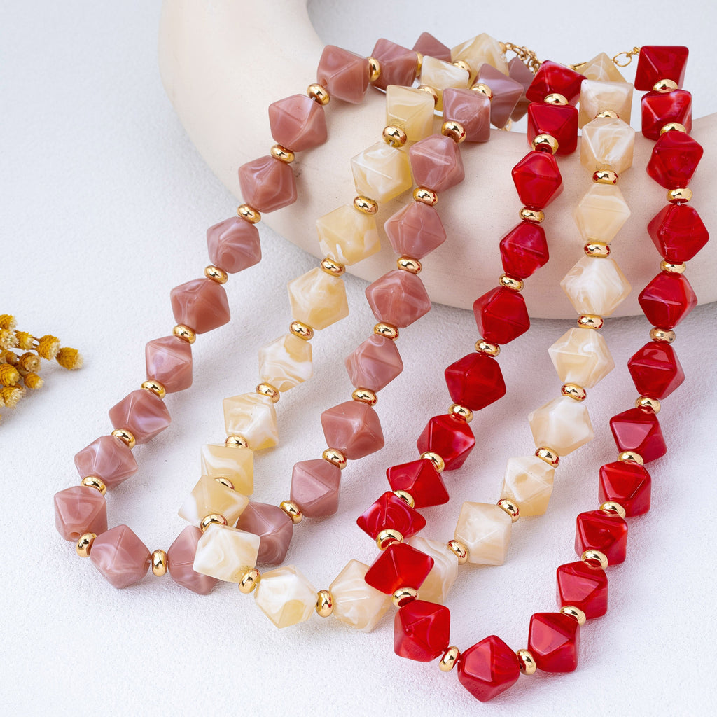 Faceted Resin Briolette Necklaces | 80N92987