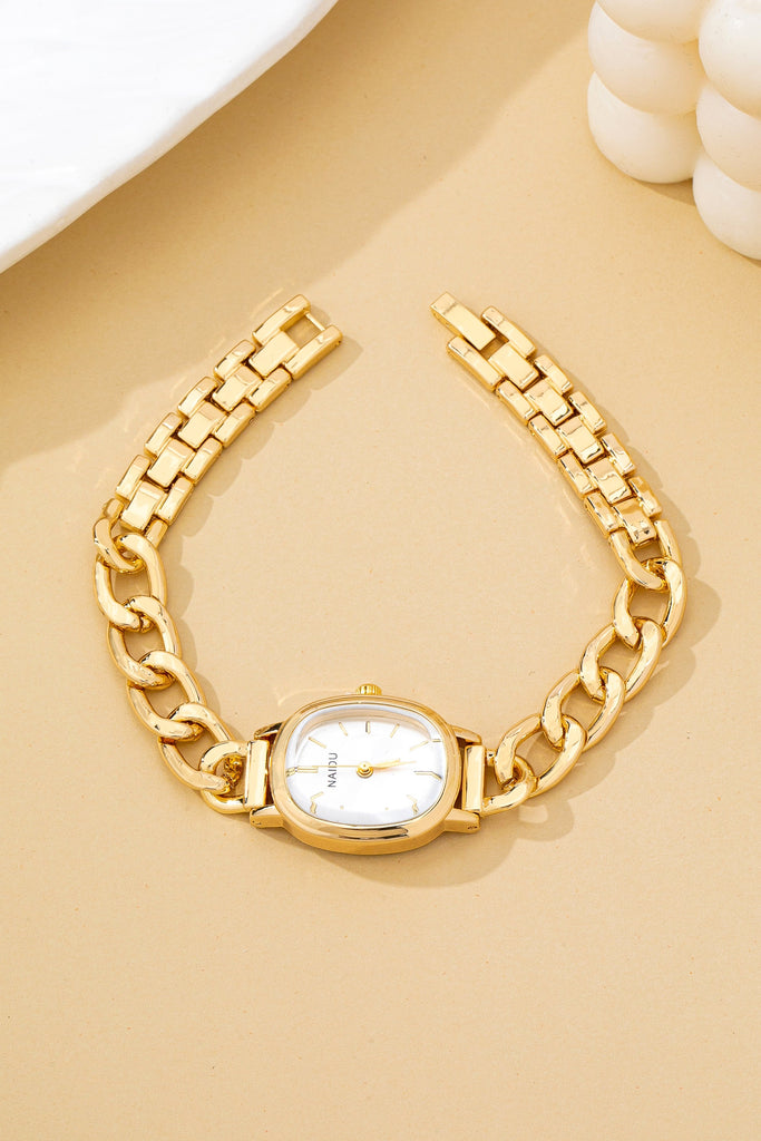 OVAL FACE LINK CHAIN BRACELET WATCH | 80W002