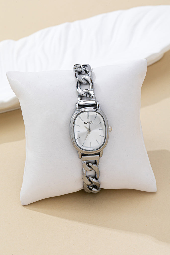 OVAL FACE LINK CHAIN BRACELET WATCH | 80W002