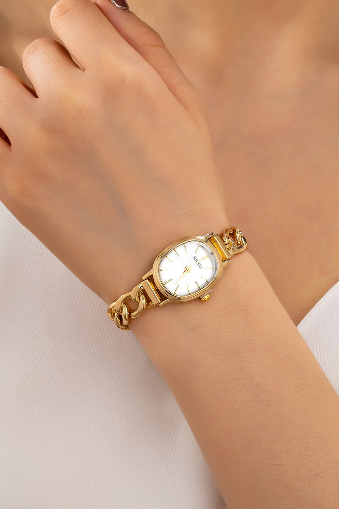 OVAL FACE LINK CHAIN BRACELET WATCH | 80W002