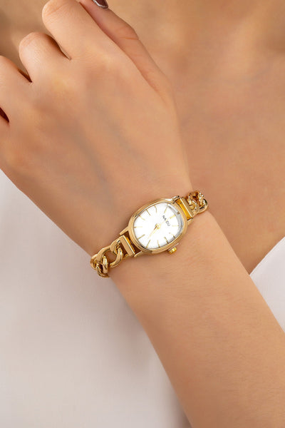 OVAL FACE LINK CHAIN BRACELET WATCH | 80W002