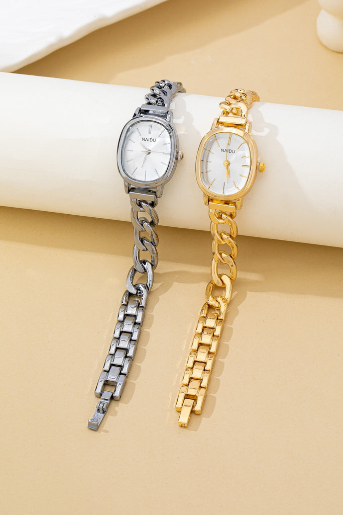 OVAL FACE LINK CHAIN BRACELET WATCH | 80W002
