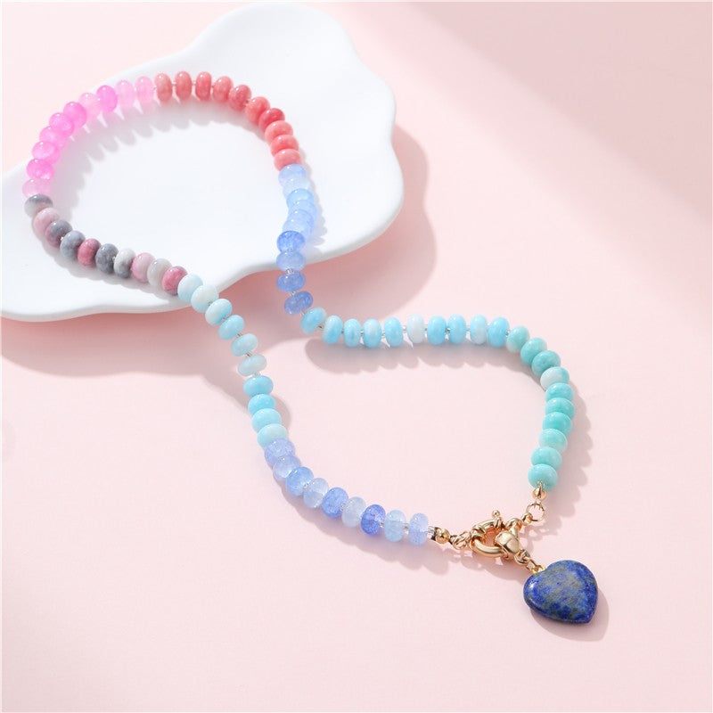 Natural Stone Semi-Precious Glass Mixed Necklace | 40NK9702