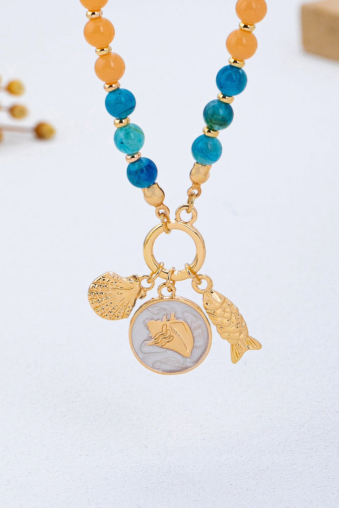 Rainbow Beaded Nautical Charm Necklace | 80N92952
